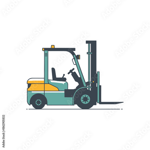 Modern Forklift Truck Illustration - Industrial Vehicle Icon