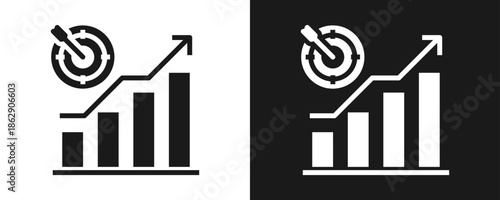 Benchmarking Icon Set Glyph In White And Black Background