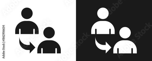 Referral Icon Set Glyph In White And Black Background