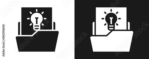 Case Study Icon Set Glyph In White And Black Background