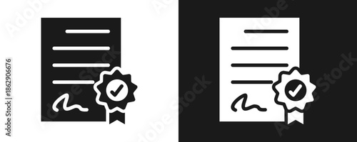 Patent Icon Set Glyph In White And Black Background