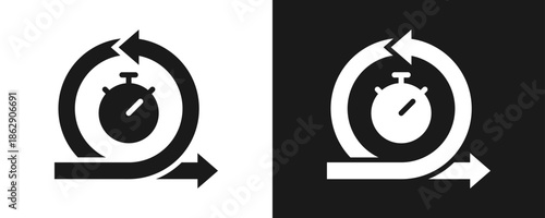 Agile Icon Set Glyph In White And Black Background