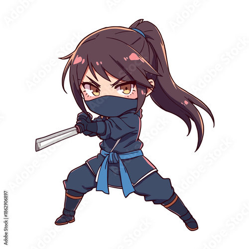 Cute Woman Ninja Design Very Cool
