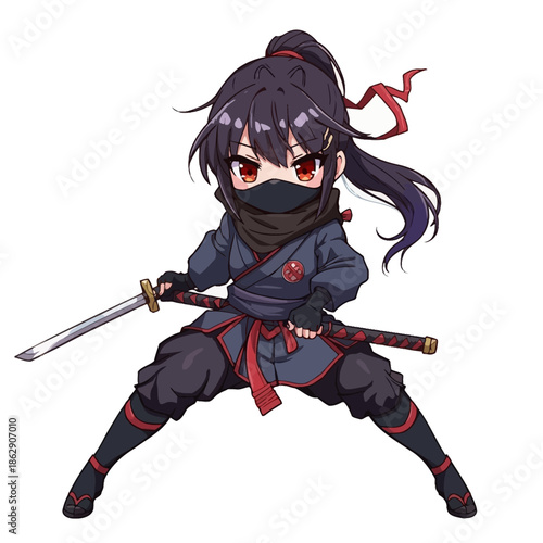 Cute Woman Ninja Design Very Cool