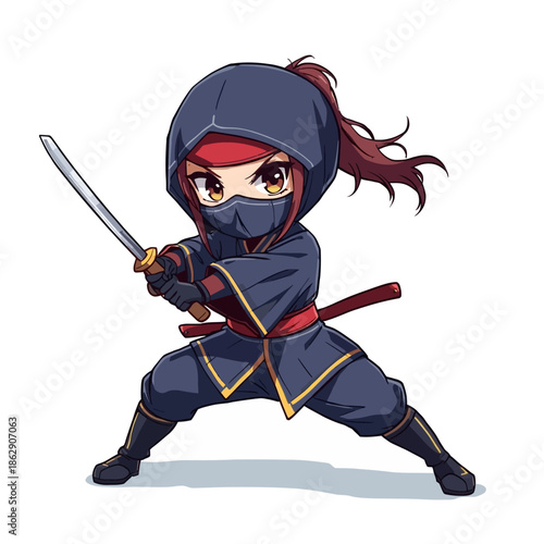 Cute Woman Ninja Design Very Cool