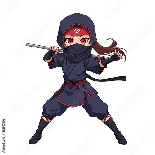 Cute Woman Ninja Design Very Cool