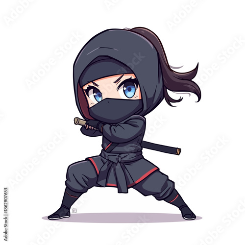 Cute Woman Ninja Design Very Cool