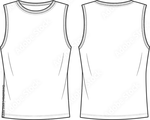 Blank White Apparel Mockup Template Collection Featuring T-Shirts Summer Dresses Button Down Long Sleeve Shirts Skinny Jeans and Tank Tops Technical Vector Illustration