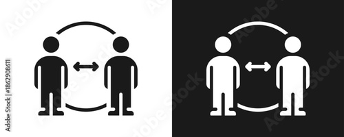 Human Interaction Icon Set Glyph In White And Black Background