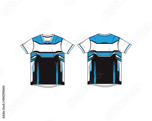 Adobe IllMinimalist racing jersey mockup template with front and back views. Ideal for clean and modern motorsport apparel designs.ustrator Artwork