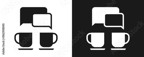 Socializing Icon Set Glyph In White And Black Background