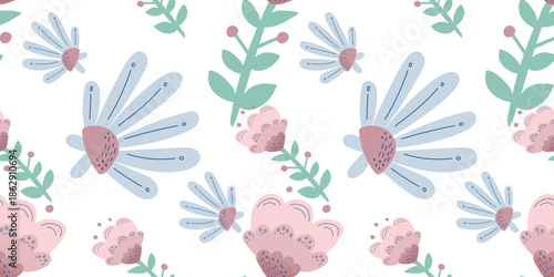 Floral seamless vector illustration pattern design for use all over fabric print wrapping paper and others