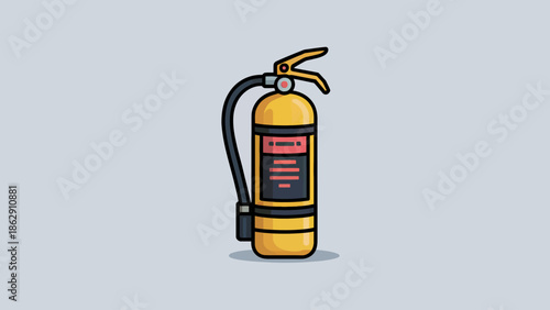 Illustrated Fire Extinguisher Safety Equipment Icon Design
