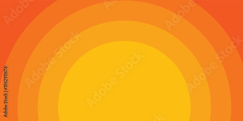 Bright vector background with concentric circles in yellow to orange gradient, radiating from the center like a sunburst for a warm, energetic, and eye-catching effect eps10