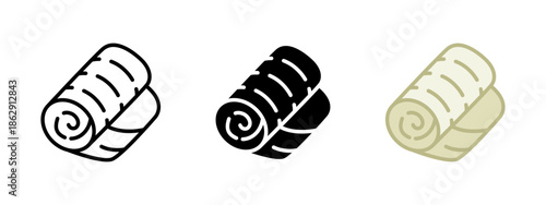 Bandage icon. Rolled medical bandage symbol for first aid and wound treatment. Healthcare and emergency care illustration for injury protection and healing.