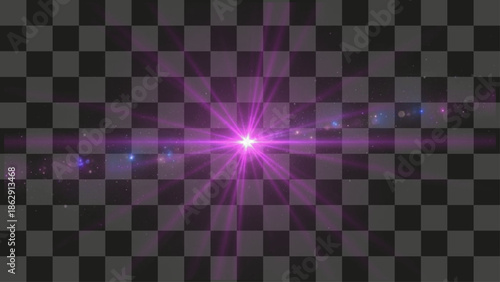 Vector illustration of neon light starburst effect shining brightly for abstract overlay background UI.