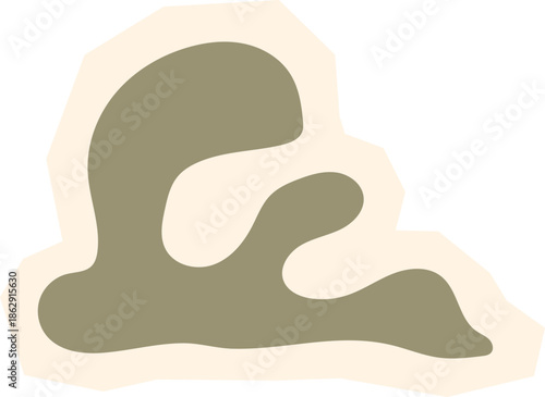 Sage green abstract snake wiggle shape cutout for playful design element