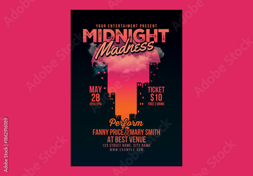 Midnight Madness Electro Party Flyer
