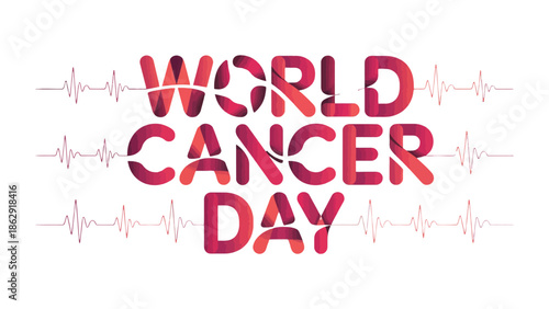 World Cancer Day Awareness: A vibrant graphic commemorates World Cancer Day, interwoven with a lifeline to symbolize hope, support, and the ongoing fight against cancer.