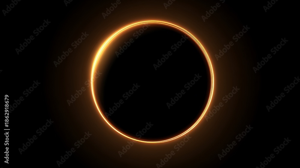 Obraz premium Minimal glowing circle dark background