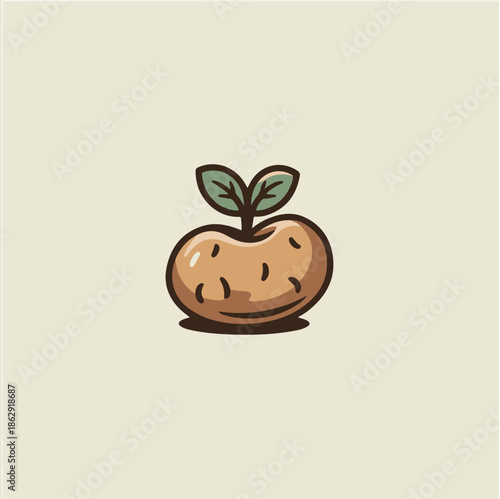 vector illustration of a potato tree