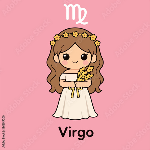 Virgo Zodiac Kawaii Clipart