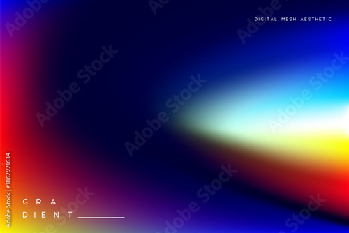 Abstract vector background with multicolored soft mesh gradient. Colorful digital illustration with vibrant light blur and smooth transitions for futuristic web banners and modern posters.