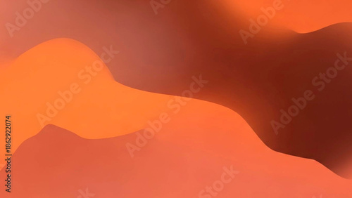 Vibrant abstract landscape with flowing shapes and warm colors in a digital illustration