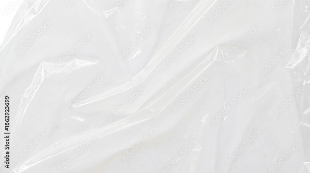 Obraz premium Clear Wrinkled Transparent Plastic Sheet Background Texture