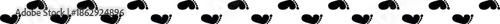 Baby feet clean black icon, baby footprint track, baby footprint trail, straight, human footprints