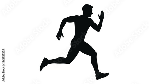 Silhouette of a man in motion appearing to be running quickly