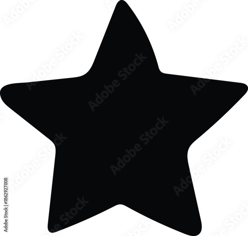 Hand  drawing Gold Star or favorite flat icon for apps and websites 
