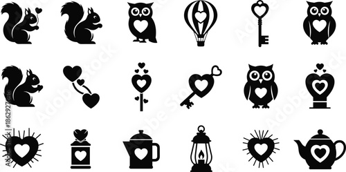 Heartfelt silhouettes for love and romance designs