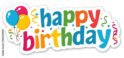 Colorful Typography Design for Birthday Party Decorations