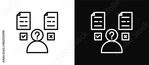 Hypothesis icon set black and white