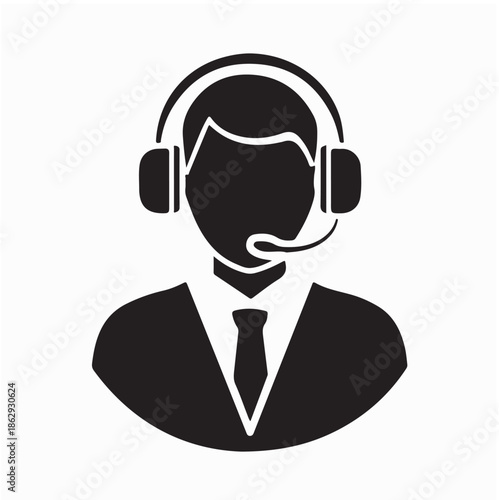 Call Center Operator Icon Logo Vector Isolated on White Background