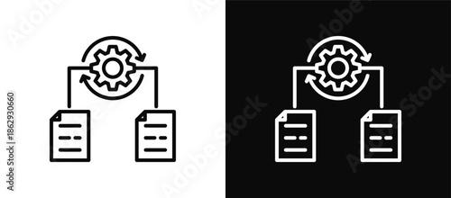 Methodology icon set black and white
