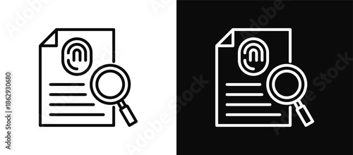 Evidence icon set black and white