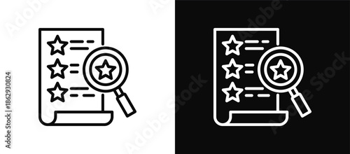 Review icon set black and white