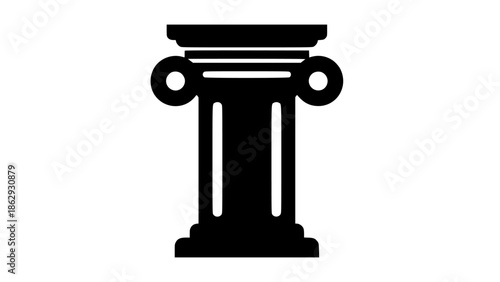 Elegant ancient Greek column silhouette