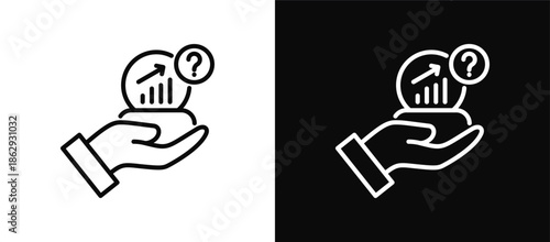 Prediction icon set black and white