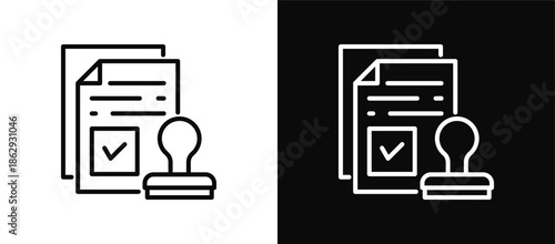 Validation icon set black and white