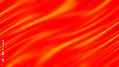 Vibrant Red Background with Swirling Yellow Lines and Abstract Motion