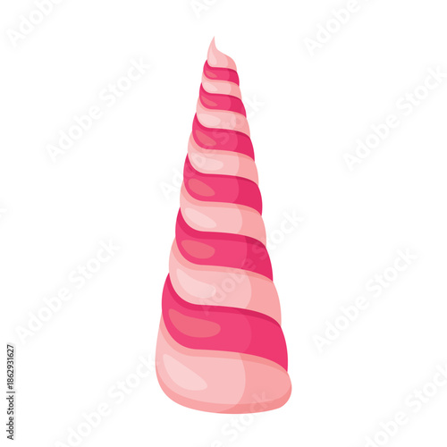Candy spiral fantasy tree, fairy pink and white cream decoration of candyland vector illustration