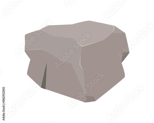Gray cobblestone, natural rocky solid stone with for landscaping vector illustration