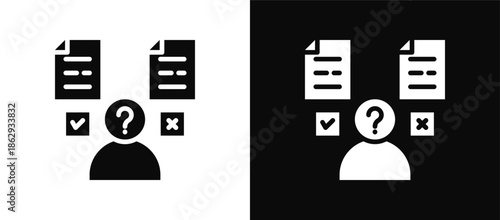 Hypothesis icon set black and white