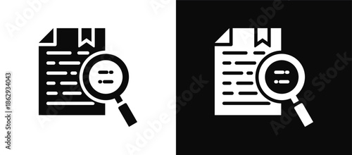 Case Study icon set black and white