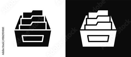 Archiving icon set black and white
