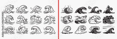 wave ornament illustration, decorative swirl elements, vintage curl designs, ornamental wave vector, classic flourish shapes, retro design elements, hand drawn swirls, decorative line art, ornamental 