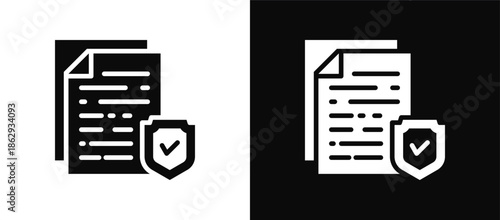 Protocols icon set black and white
